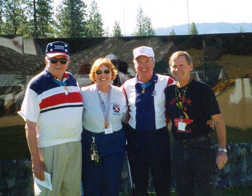 (L-R) Medal of Honor recipient, World War II James E. Sewett, 1st Lt, USMC, Sharon Denitto, Medal of Honor recipient, 
Vietnam War James A. Taylor, Captain, US Army, Gary Denitto, Weaverville, California